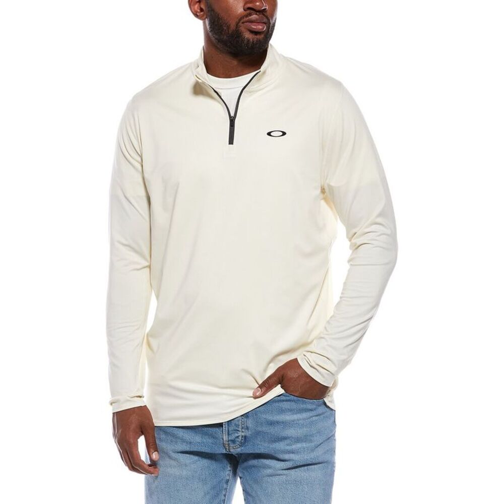 Oakley Mens Gravity Range 1-4-Zip Pullover, White